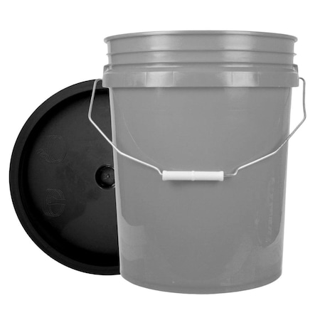 World Enterprises Bucket, 12 in H, Gray and Black 5GRY,345BLK